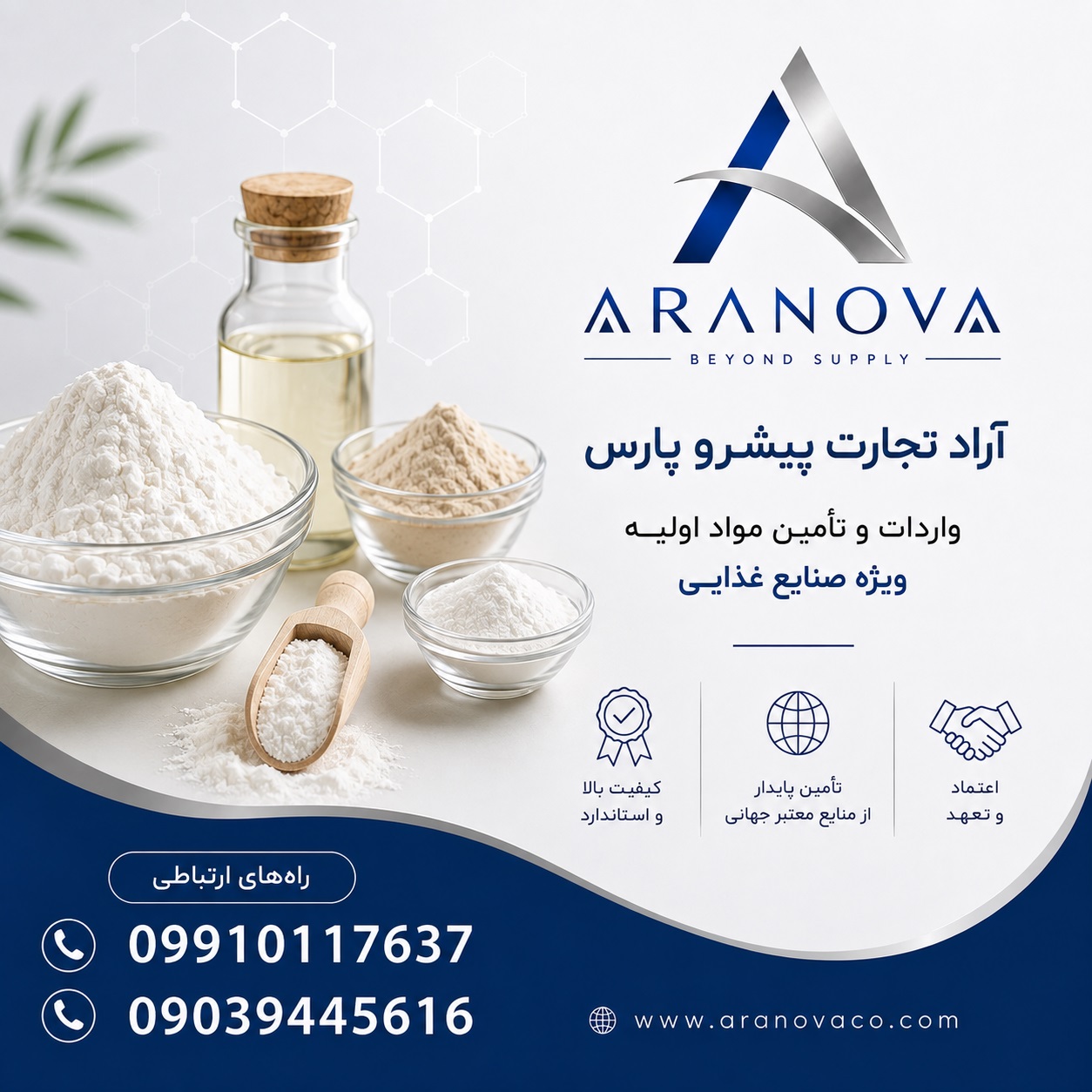 خرید گوار گام | قیمت گوار گام غذایی | واردکننده گوار گام آرانوا (ARANOVA)