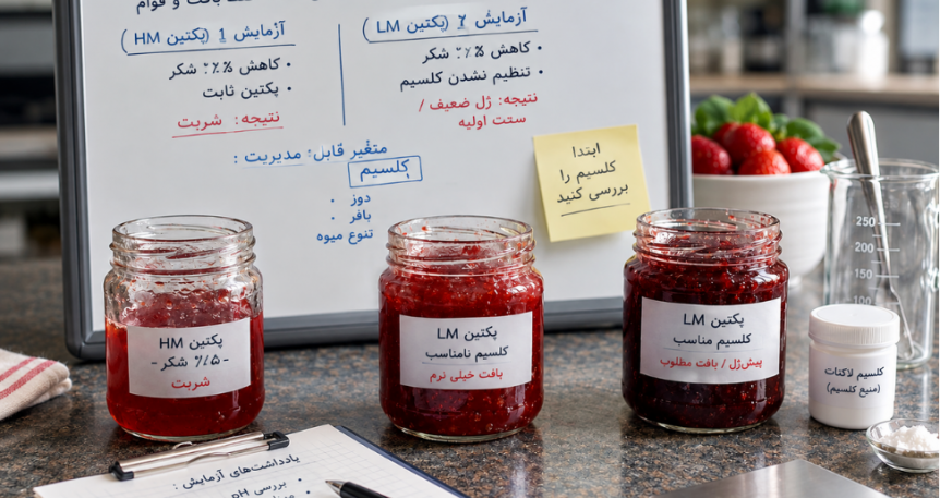 وقتی شکر مربا را کم می‌کنیم، چه چیزی در فرمولاسیون باید تغییر کند؟